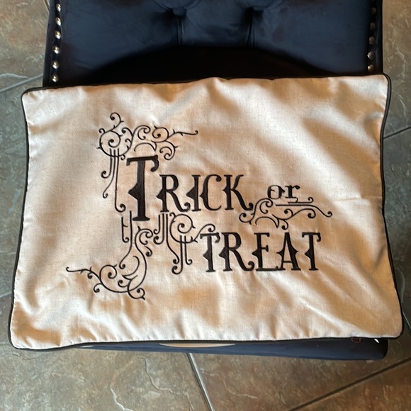 NWOT Surefit Embroidered “Trick Or Treat”Halloween Accent Pillow - Picture 3 of 6
